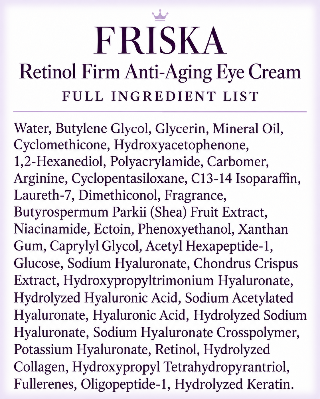 FRISKA Retinol Firm Eye Cream Buy 1 Get 1 Free