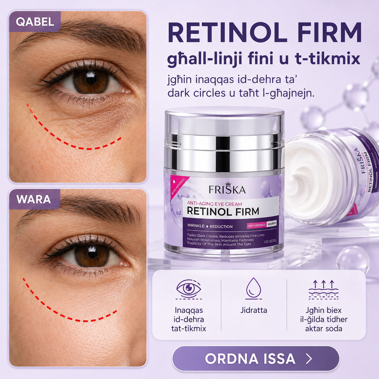 FRISKA Retinol Firm Eye Cream Buy 1 Get 1 Free